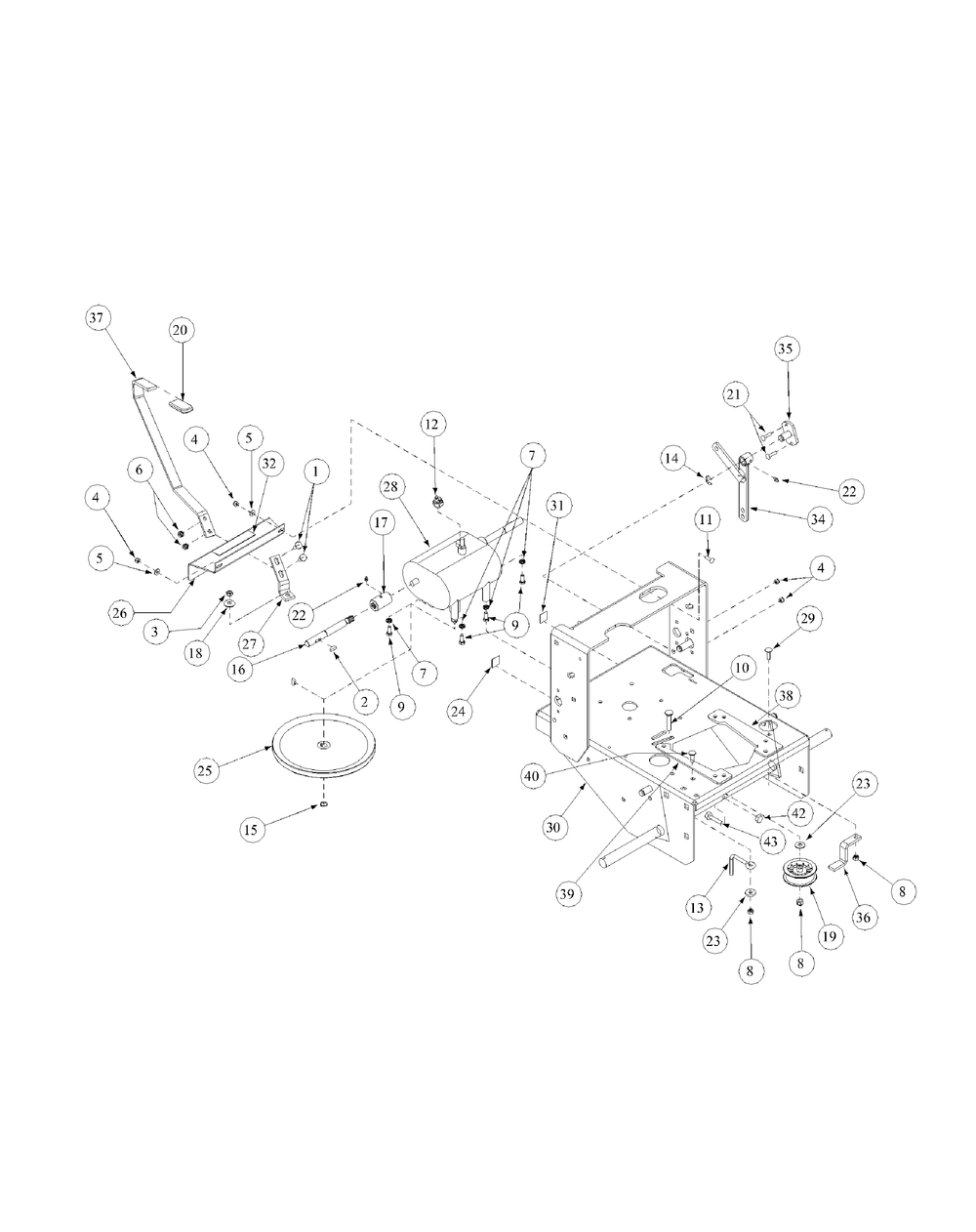 Deck Assembly Narrow Track Diagram and Parts List for G1548 55AE232S150-WAM Cub Cadet Lawn Mower